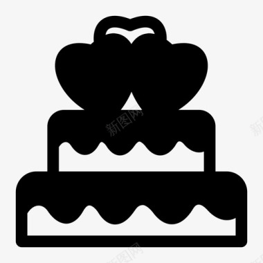 婚礼蛋糕甜点爱情图标图标