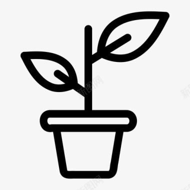 植物天然盆栽图标图标