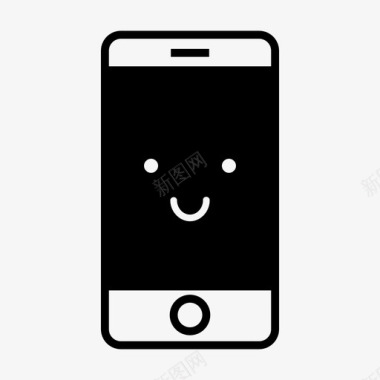 微笑智能手机通话表情符号图标图标
