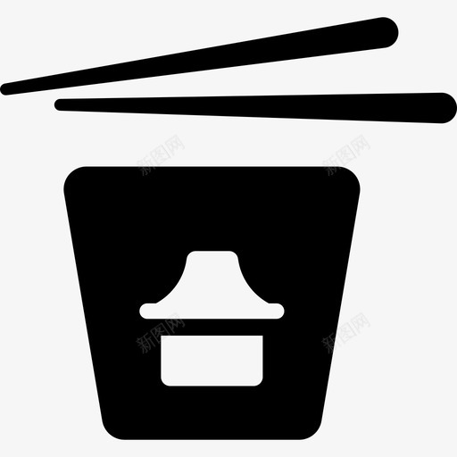 中国菜盒和筷子中国新年图标svg_新图网 https://ixintu.com 中国新年 中国菜盒和筷子