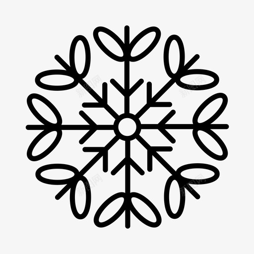 雪花北极圣诞节图标svg_新图网 https://ixintu.com 冬天 北极 圣诞节 雪晶 雪花
