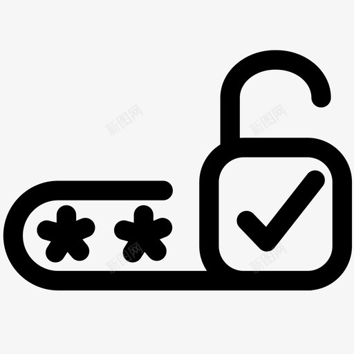 正确的密码保护安全图标svg_新图网 https://ixintu.com 保护 商业营销大纲 安全 正确的密码 解锁