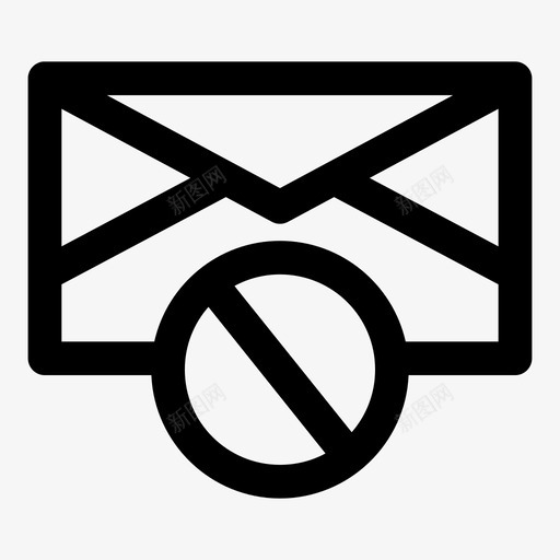 删除电子邮件关闭信封图标svg_新图网 https://ixintu.com 信件 信封 关闭 删除电子邮件
