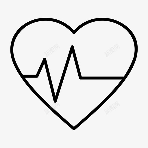 心跳健康保健图标svg_新图网 https://ixintu.com 保健 健康 健康监测 心跳 脉搏
