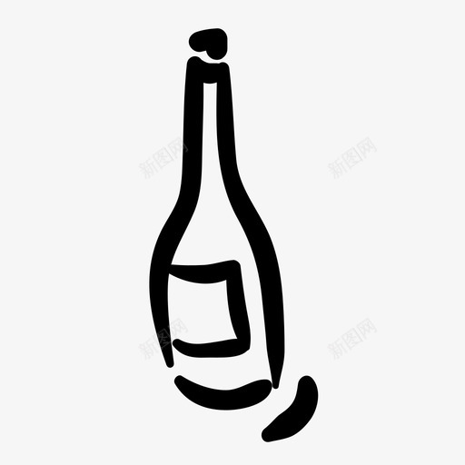 酒瓶聚会葡萄酒图标svg_新图网 https://ixintu.com 手绘 聚会 葡萄酒 酒瓶