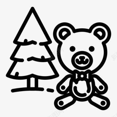 泰迪熊森林玩具图标图标