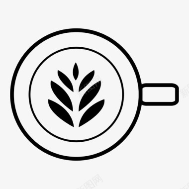 拿铁艺术咖啡艺术咖啡杯图标图标
