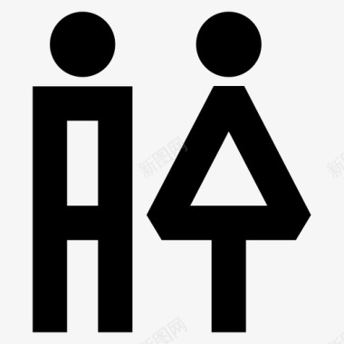 夫妇浴室男人和女人图标图标
