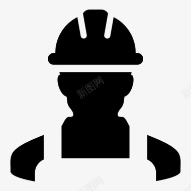 工人头像建筑工人图标图标