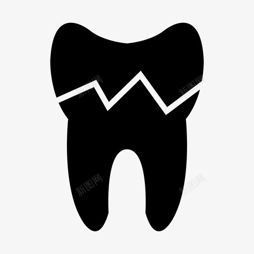 断牙龋齿裂纹图标svg_新图网 https://ixintu.com 人类 断牙 牙科 裂纹 龋齿