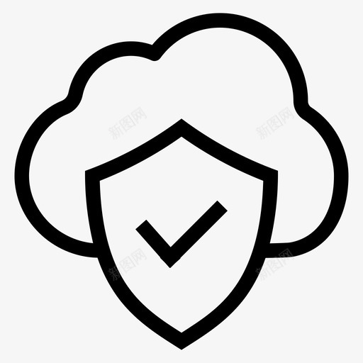 云数据保护复选标记屏蔽图标svg_新图网 https://ixintu.com 云数据保护 复选标记 屏蔽