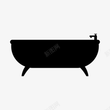 浴缸清洁家居图标图标