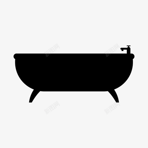 浴缸清洁家居图标svg_新图网 https://ixintu.com 家居 放松 洗漱 浴缸 清洁