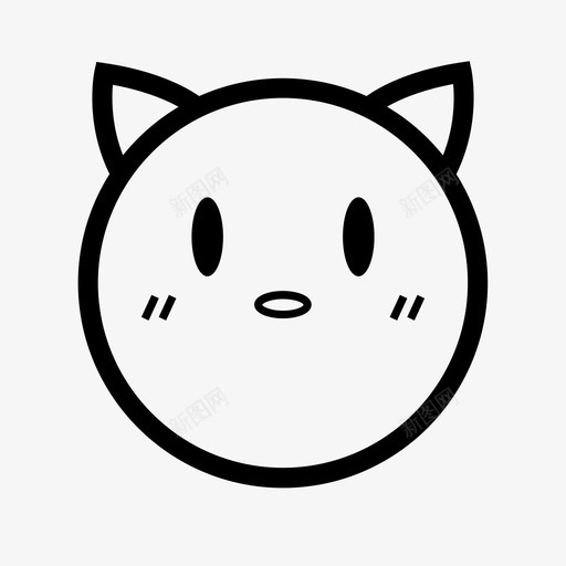 脸猫迷糊图标svg_新图网 https://ixintu.com 情绪 没印象 猫 脸 表情 迷糊
