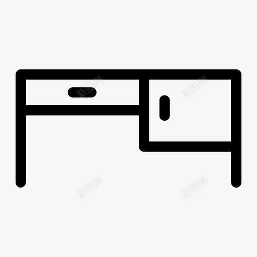 书桌抽屉桌家具图标svg_新图网 https://ixintu.com 书桌 办公桌 家具 抽屉桌 桌子