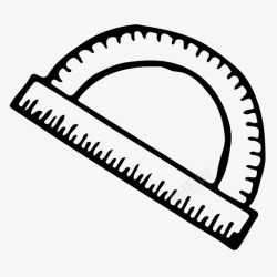 手绘量角器量角器手绘学校图标高清图片