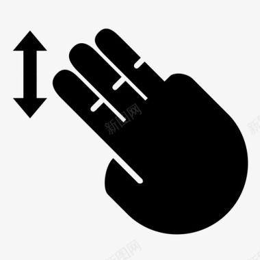 三个手指拖动应用程序多媒体图标图标