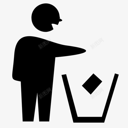 扔垃圾人回收图标svg_新图网 https://ixintu.com 人 回收 扔垃圾