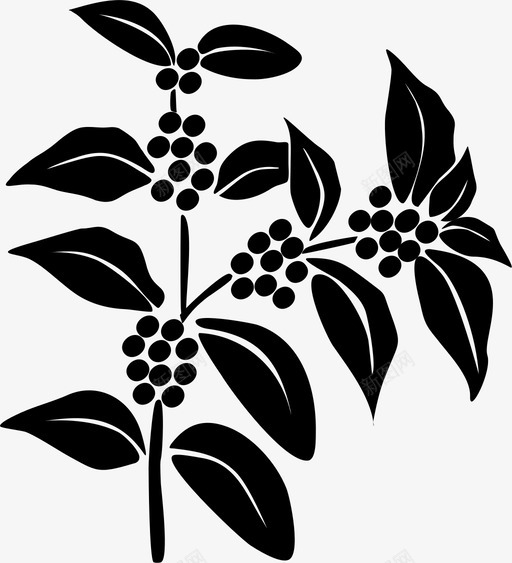咖啡树咖啡豆植物产品图标svg_新图网 https://ixintu.com 咖啡树 咖啡豆 植物 植物产品