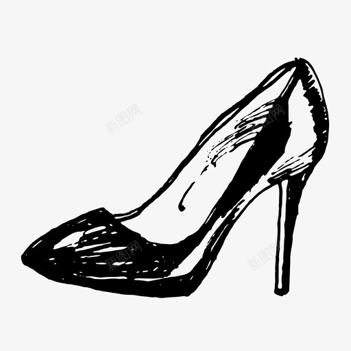 细高跟鞋高跟鞋时尚图标svg_新图网 https://ixintu.com 女式 女鞋 时尚 皮革 细高跟鞋 鞋 高跟鞋