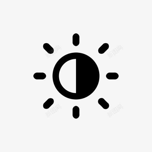 调整对比度显示图标svg_新图网 https://ixintu.com 对比度 显示 界面 设置 调整