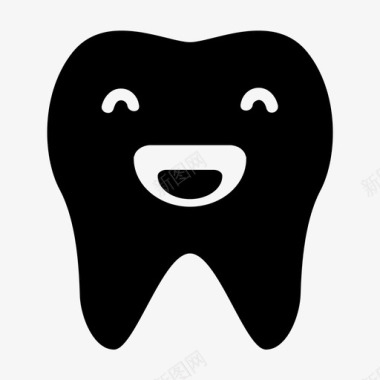 笑牙牙齿表情符号图标图标