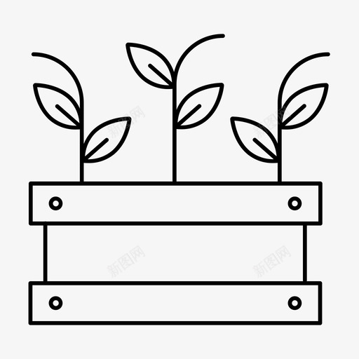 种植机盒子板条箱图标svg_新图网 https://ixintu.com 板条箱 植物 盒子 种植 种植机 自然