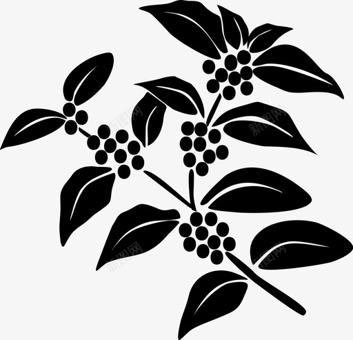 咖啡树咖啡豆植物图标svg_新图网 https://ixintu.com 咖啡树 咖啡豆 植物