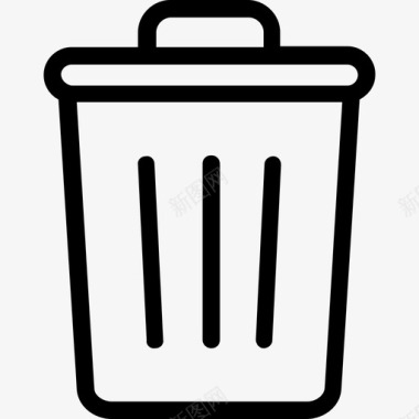 垃圾桶回收站网页平滑线图标图标