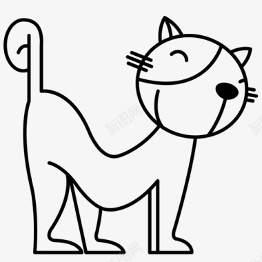 猫m字母表动物图标图标