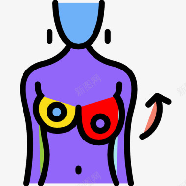 左胸隆胸身体图标图标