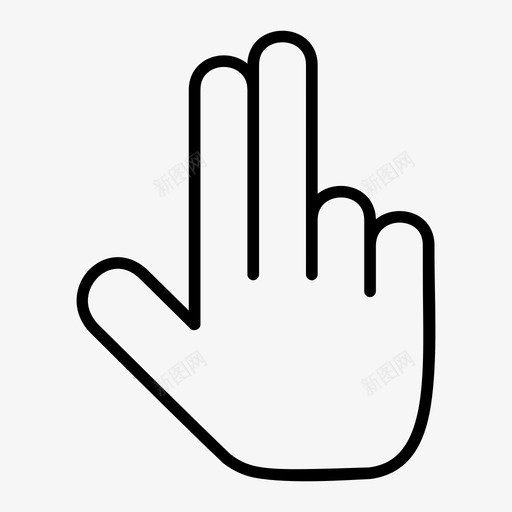 两个手指指向手图标svg_新图网 https://ixintu.com 两个手指指向 图标 手 线图标