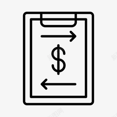 金钱商业剪贴板图标图标