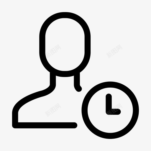 个人资料头像时钟图标svg_新图网 https://ixintu.com 个人资料 头像 时钟 用户