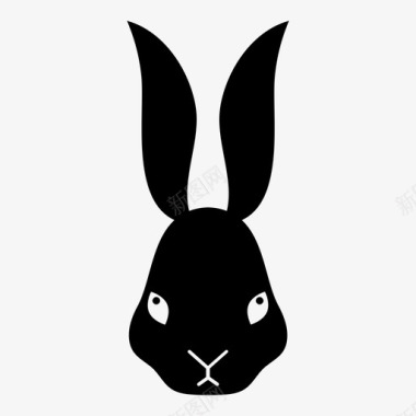 兔子耳朵头图标图标
