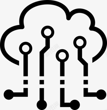 物联网云存储联网图标图标