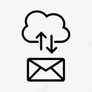 邮件服务器云计算数据交换图标图标