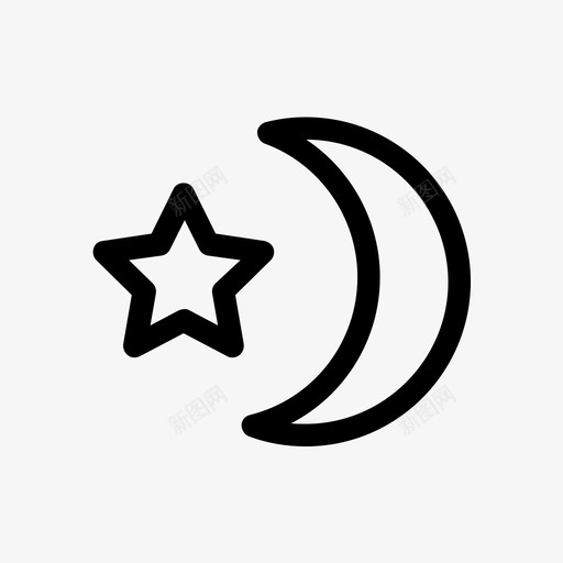 月亮星夜晚天气1图标svg_新图网 https://ixintu.com 夜晚 天气1 月亮星