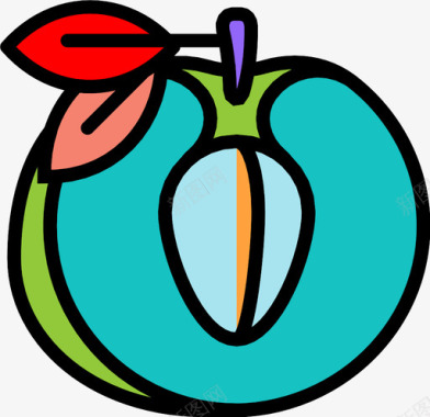 油桃吃食物图标图标