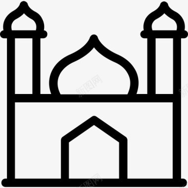 清真寺神殿礼拜堂图标图标