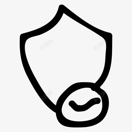 屏蔽复选标记保护图标svg_新图网 https://ixintu.com 保护 复选标记 安全 安全手绘图标第一卷 屏蔽