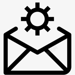 电子邮件营销邮件设置电子邮件齿轮图标高清图片