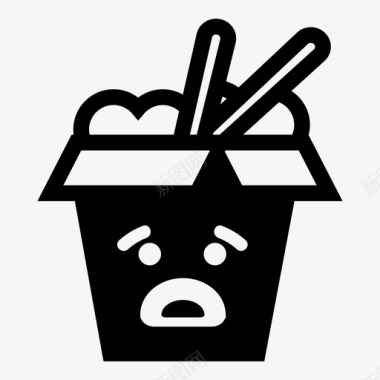 担心中国外卖盒子筷子图标图标