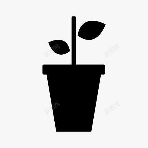 陶艺植物装饰叶子图标svg_新图网 https://ixintu.com 办公室 叶子 自然 装饰 陶艺植物