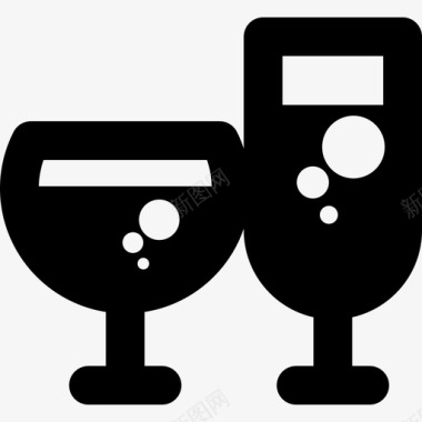 酒杯食物聚会图标图标