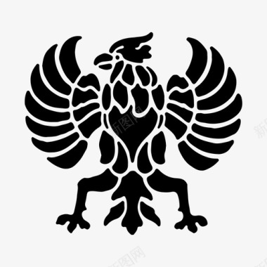 中世纪的鹰中世纪的纹章鸟图标图标