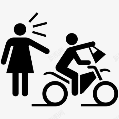 抢夺盗窃犯罪摩托车图标图标