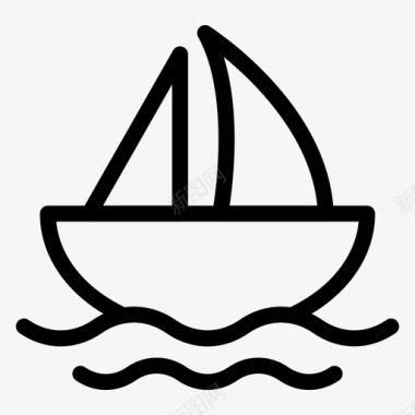 船河帆图标图标