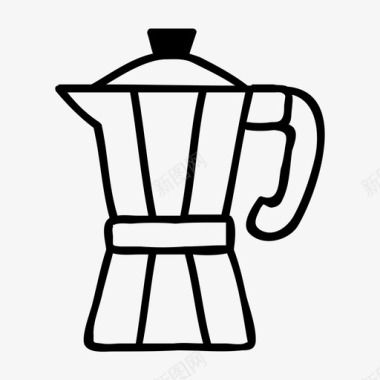 摩卡壶咖啡烹饪图标图标