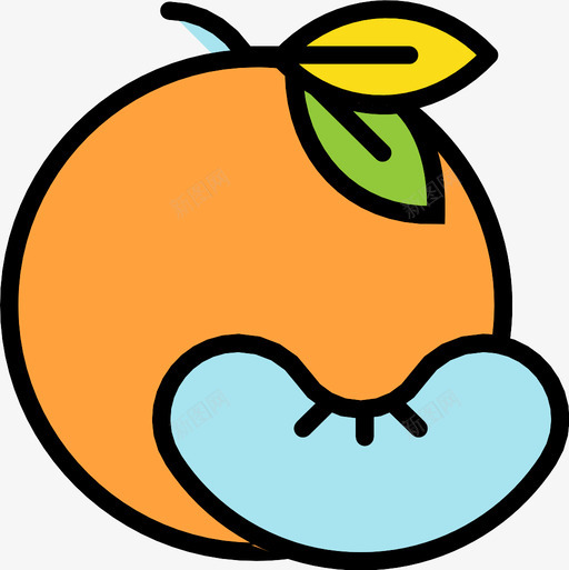 橘子吃食物图标svg_新图网 https://ixintu.com 切片 吃 橘子 水果 食物